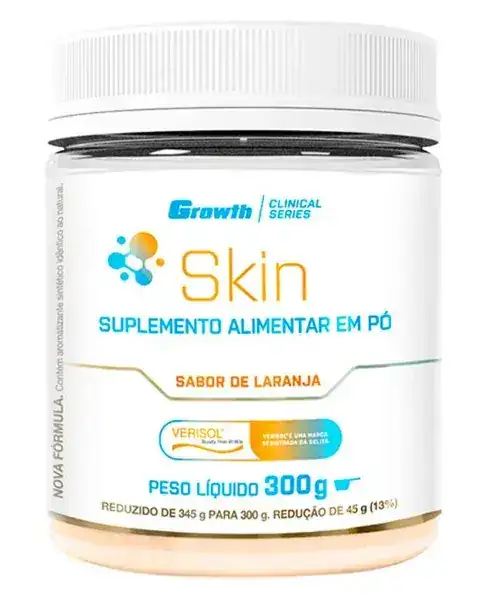 Growth Skin Colágeno Tipo 1 + Colágeno Verisol + Ácido Hialurônico + Vitamina C 300g