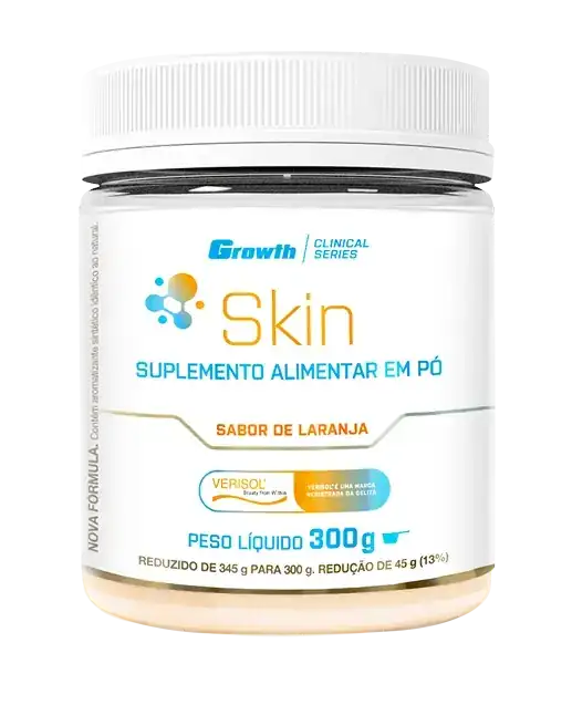 Growth Skin Colágeno Tipo 1 + Colágeno Verisol + Ácido Hialurônico + Vitamina C 300g